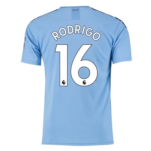 Camiseta Manchester City NO.16 Rodrigo 1ª 2019-2020 Azul